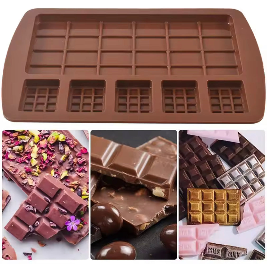 3D Silicone Chocolate Mold, Handmade Chocolate Bar Mold, Cake Decorating Tool 3D Silicone Chocolate Mold, Handmade Chocolate Bar Mold, Cake Decorating Tool